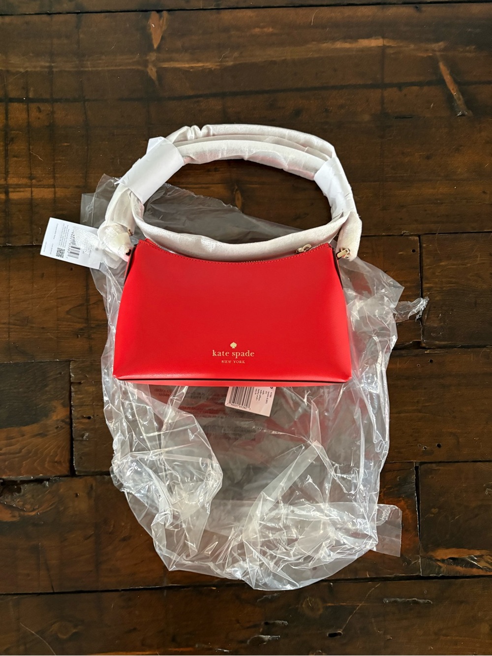 kate spade Red Structured Crossbody Bag with Gold Logo